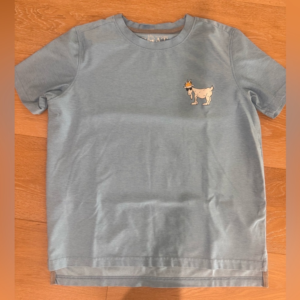 GOAT USA Kids YXL Light Blue logo Graphic Tee